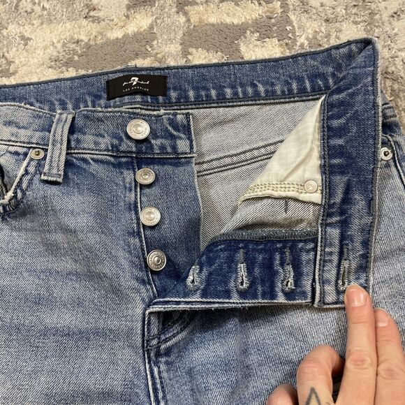 7FAM 7 for all Mankind Womens 25 Floral Embroidered Josefina Jeans - Picture 7 of 14